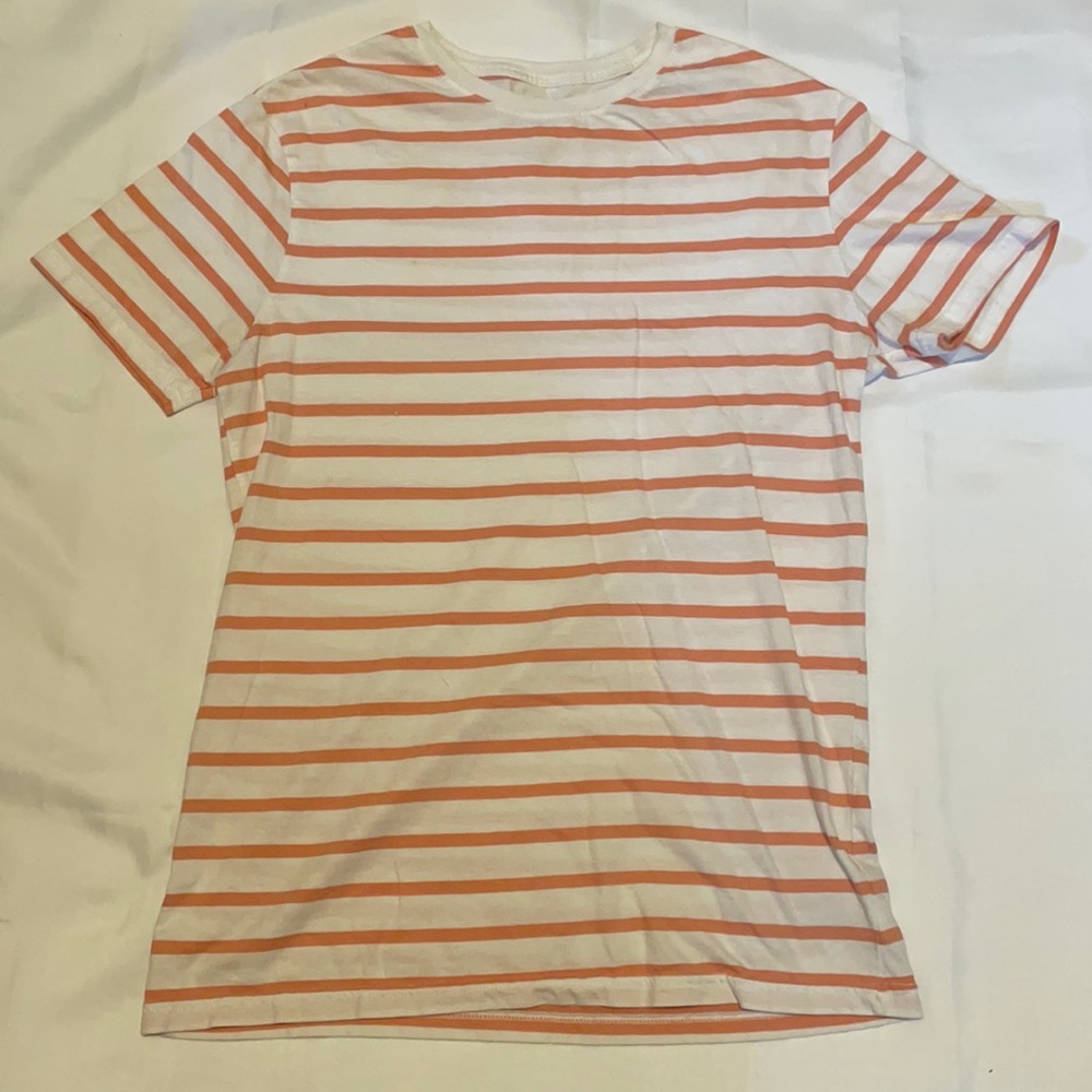 Goodfellow White and Pinkish striped T-shirt, Men’s S